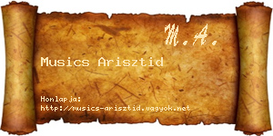 Musics Arisztid névjegykártya